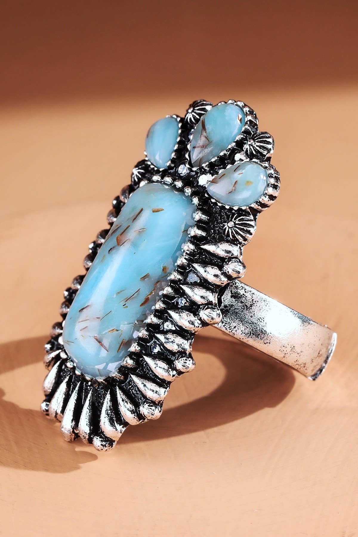 Western Hand Stone Ring: