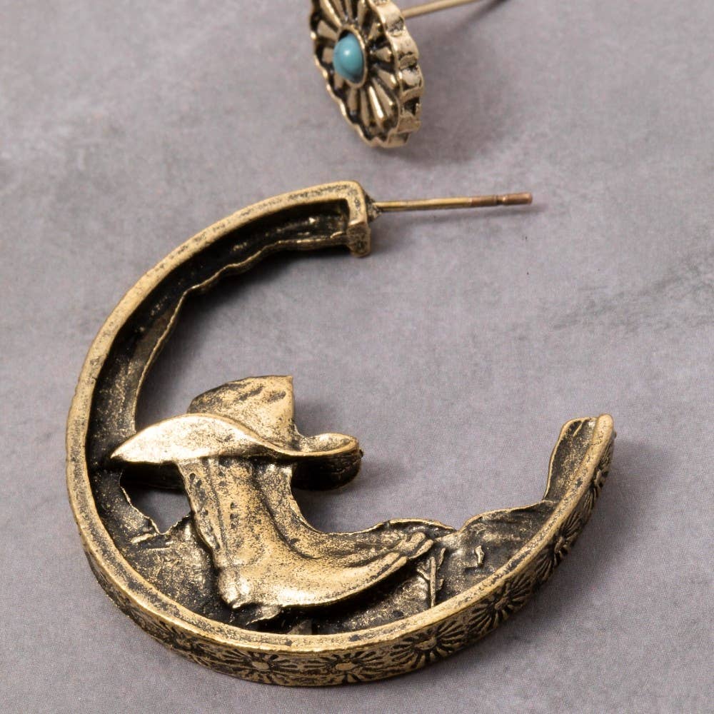 Assorted 5 Pair Western Earrings Set: G