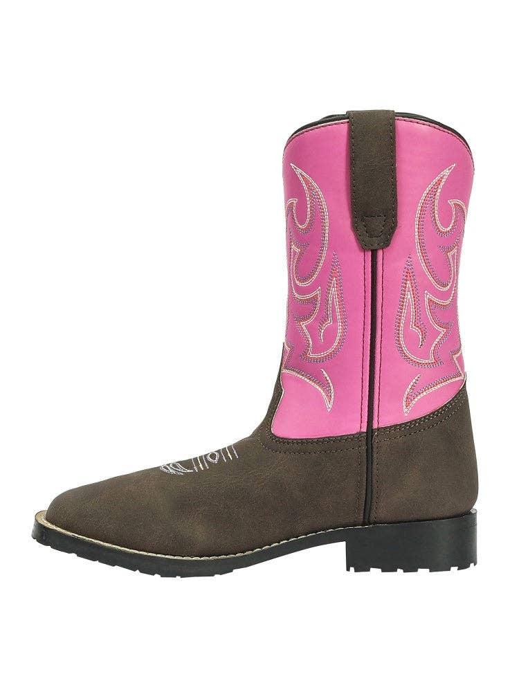 TuffRider Children's Voyageurs Square Toe Western Boot: Mocha