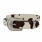 Western Crystal Buckle and Loop w. Genuine Cow Hair Belt