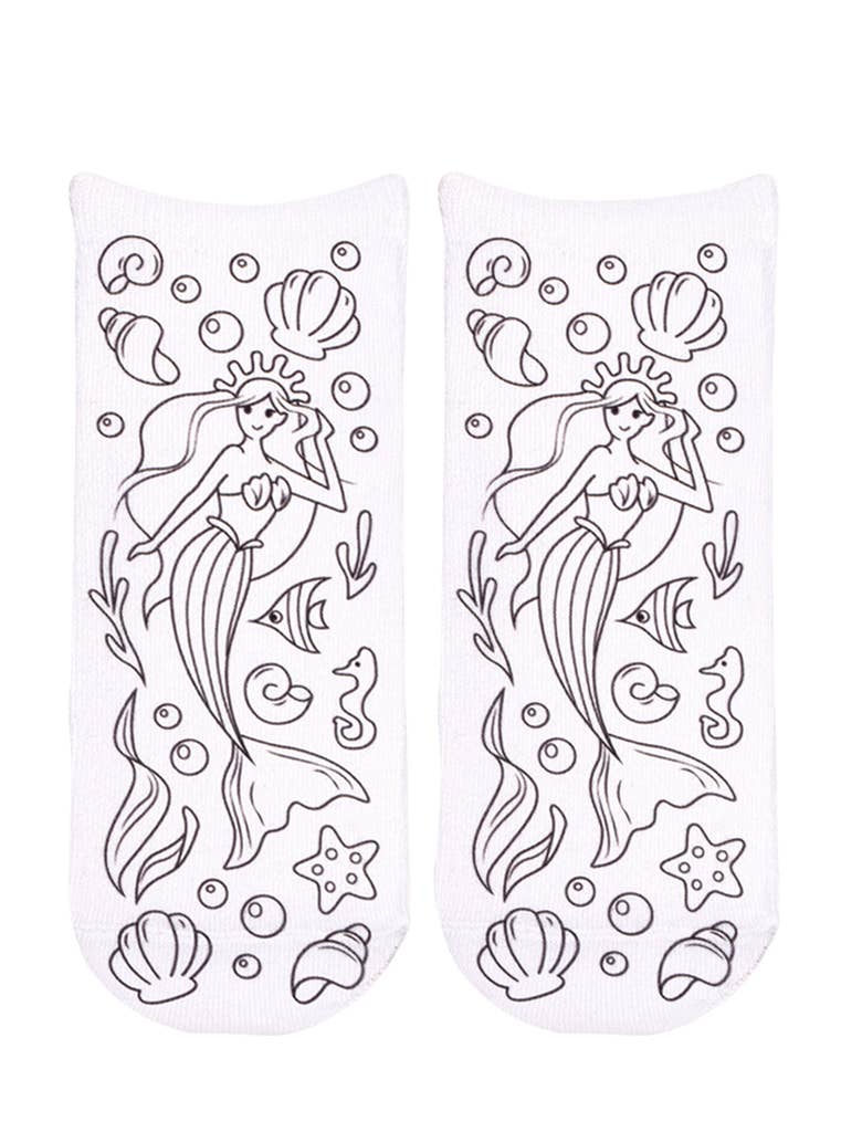 Ankle Socks - DIY Coloring Kit - Mermaid Queen