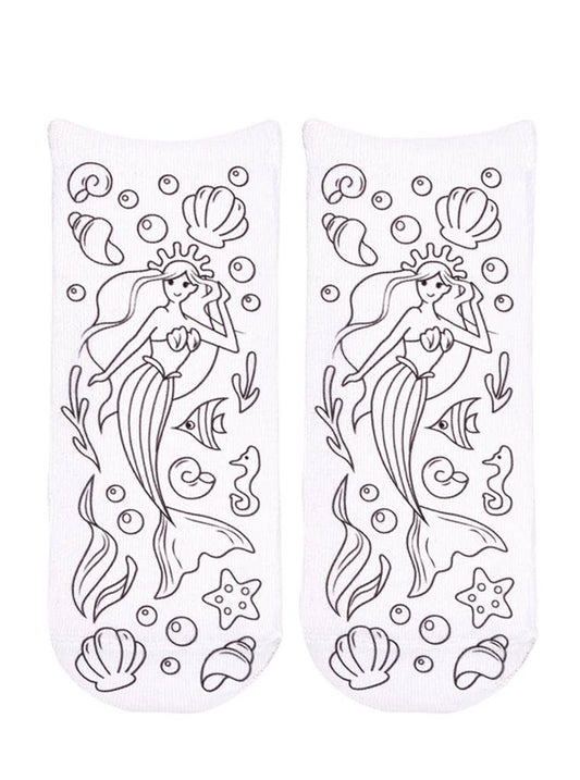 Ankle Socks - DIY Coloring Kit - Mermaid Queen