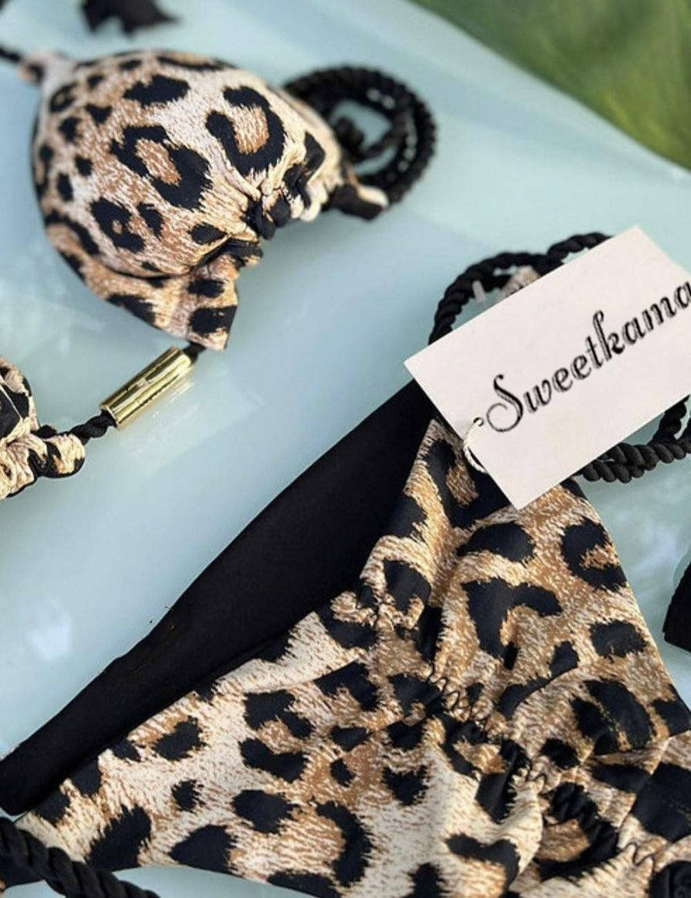 Ladies String Tie Halter Strap Sexy Bikini Set