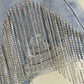 Rhinestone Fringe Denim Shorts High Waist Festival: Blue