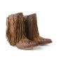 Fringed Handtooled Leather Boot