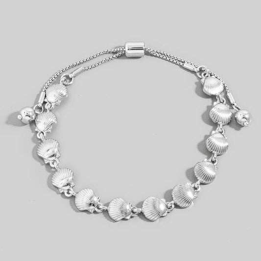 Metallic Sea Shell Link Chain Bracelet: S
