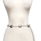 Western-Inspired, Oval Matte Silver Concho Chain Belt