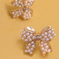 MINI PEARL BOW RIBBON EARRINGS