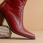 The Tara | Red Two paneled western boot