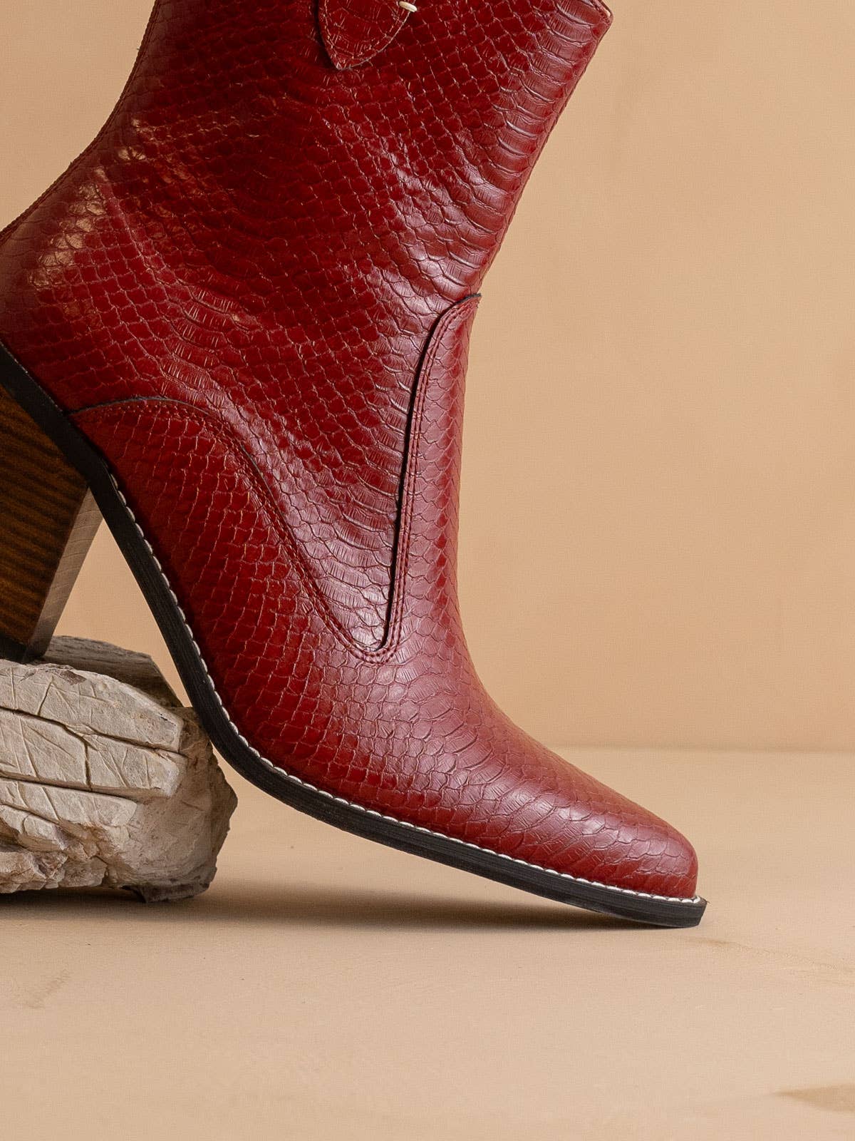 The Tara | Red Two paneled western boot