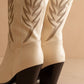 The Bronco Off White | Knee High Cowboy Western Boot: Off White