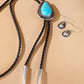 Western Design Turquoise Bolo Tie Necklace