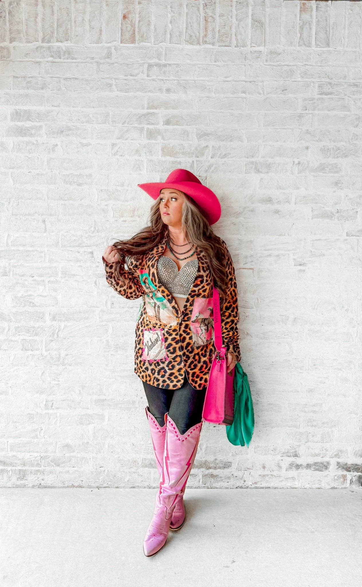 Baha Ranch Retro Pop Western Wild West Leopard Blazer