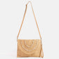Shell Beaded Accent Paper Woven Envelope Clutch Bag: TA