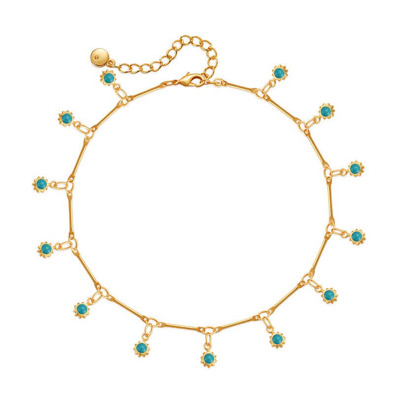 Blue Bead Chain Anklets