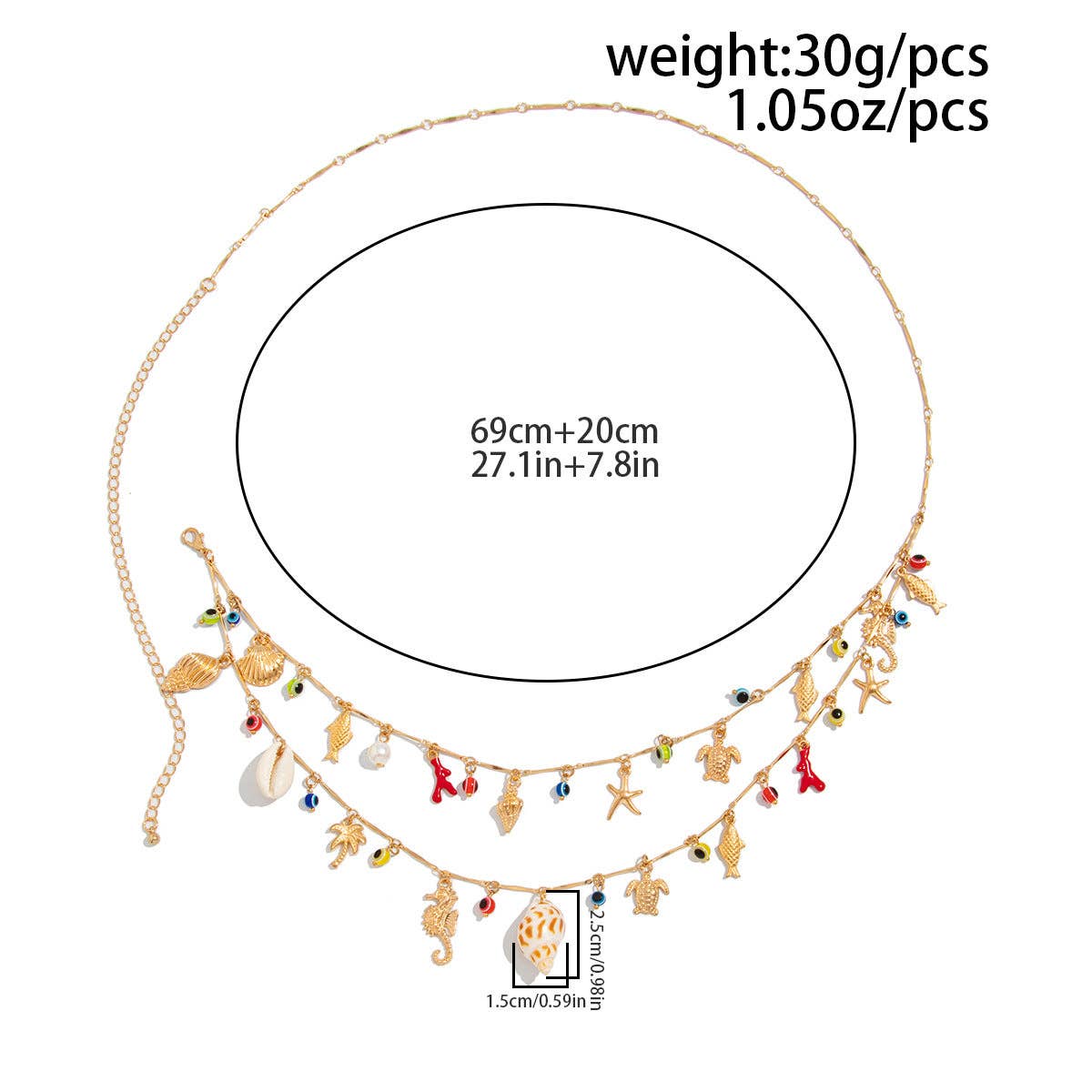 Boho Starfish Conch Pendant Waist Chain DP25D735