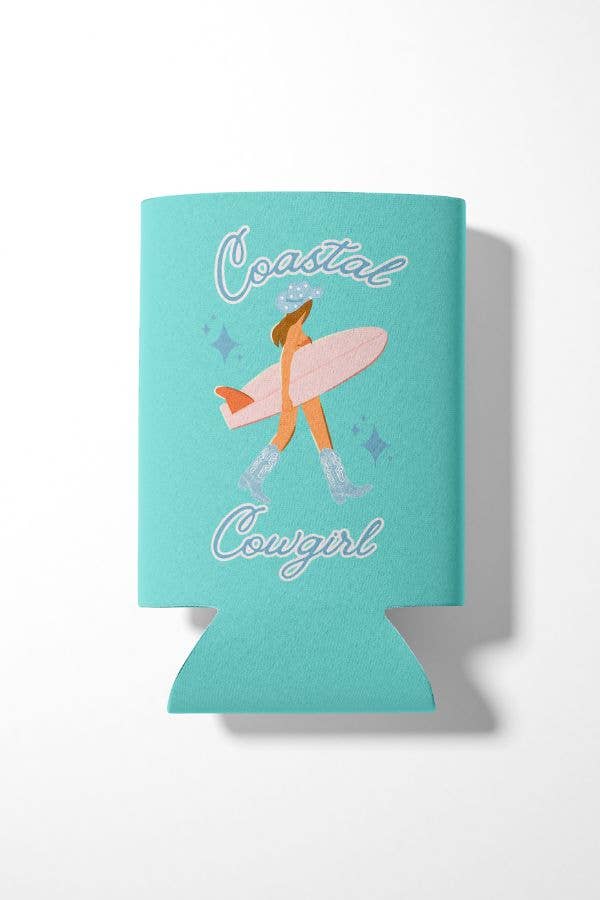 Brunette Coastal Cowgirl Can Cooler