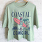 COASTAL COWGIRL BEACH CLUB GRAPHIC LONG CROP TOP: Black