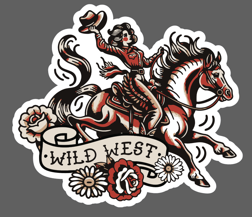 Wild West Tattoo Sticker