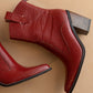 The Tara | Red Two paneled western boot