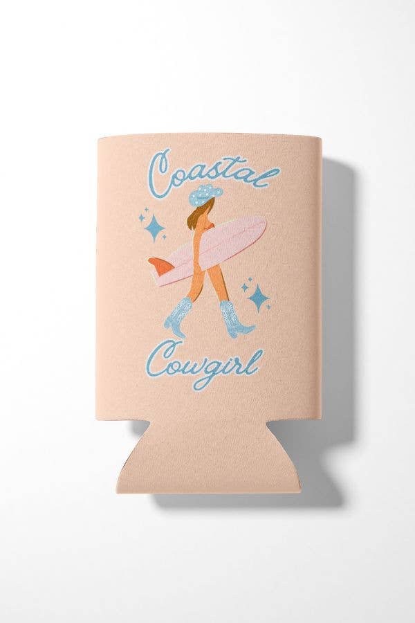 Brunette Coastal Cowgirl Can Cooler