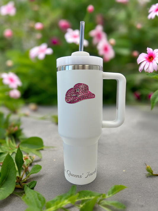 Cowgirl Hat Jeweled Tumbler