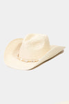 Cowrie Shell Straw Braided Cowboy Hat: IV