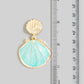 Enamel Double Seashell Drop Earrings: TQ