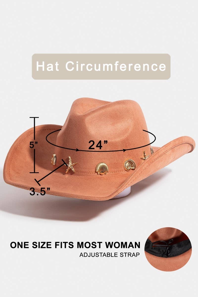 Metallic Sea Life Charms Western Cowboy Hat