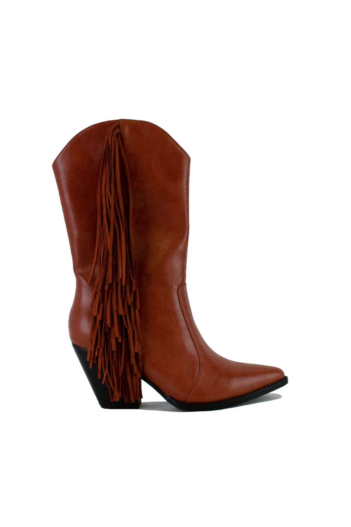 Beast Fashion Women Fringe Deco Western Cowboy Boots