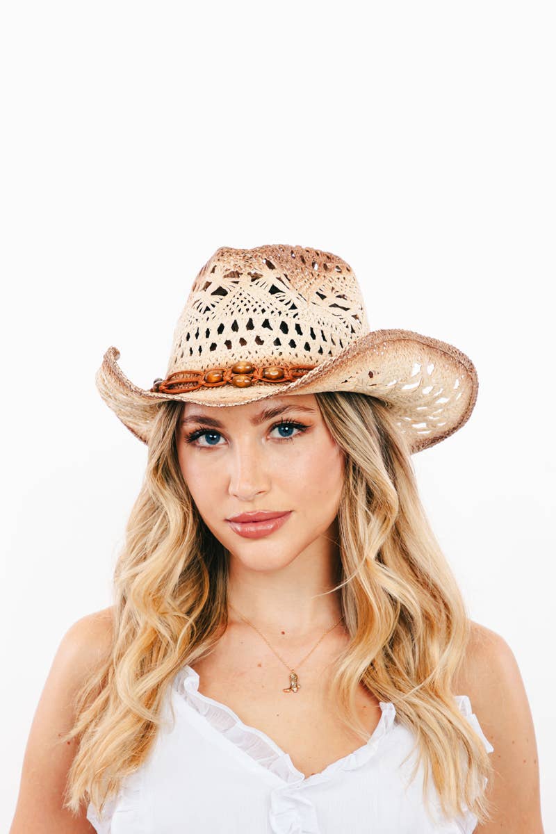 Braided Straw Fashion Western Cowboy Hat: BR