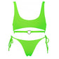 2-Piece Solid Color Bikini Swimsuit with Heart