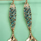 ENAMEL MERMAID FISH HEART DROP EARRINGS | 80E61274: GOLD