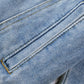 Sky Blue Sequin Embellished Fringe Distressed Denim Jacket: Sky Blue / 75%Cotton+12.7%Polyester+12.3%Viscose.