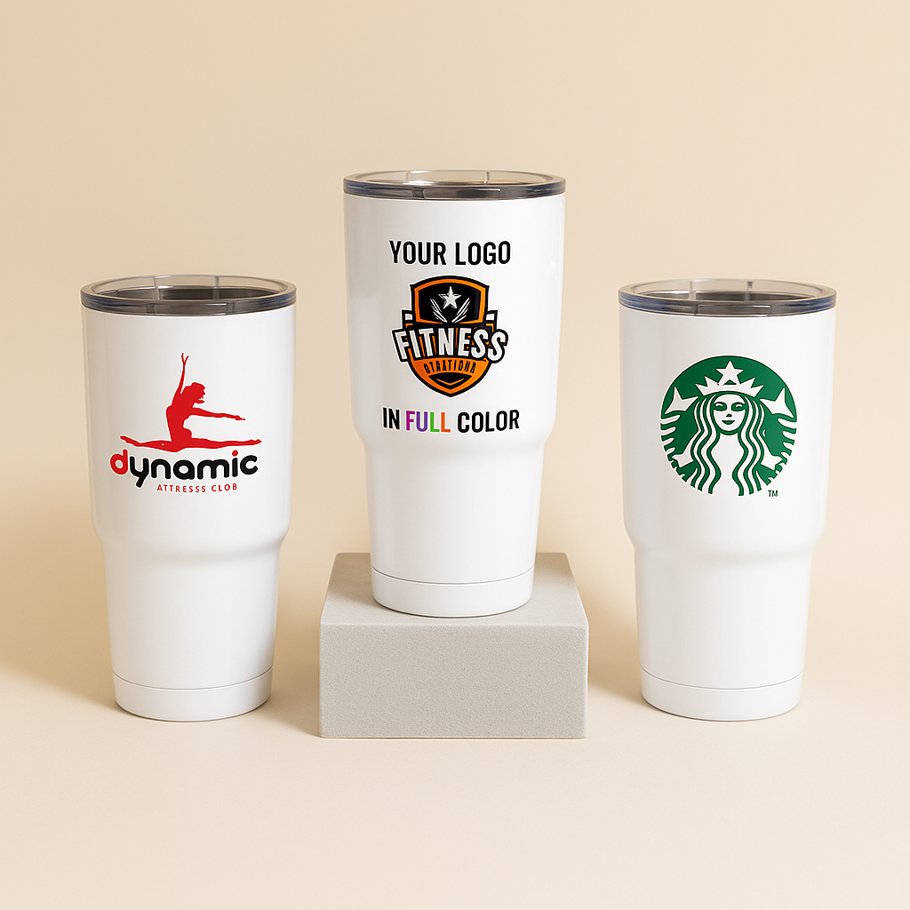 Custom Promotional Full Color Logo 30oz Tumbler : Light Pink
