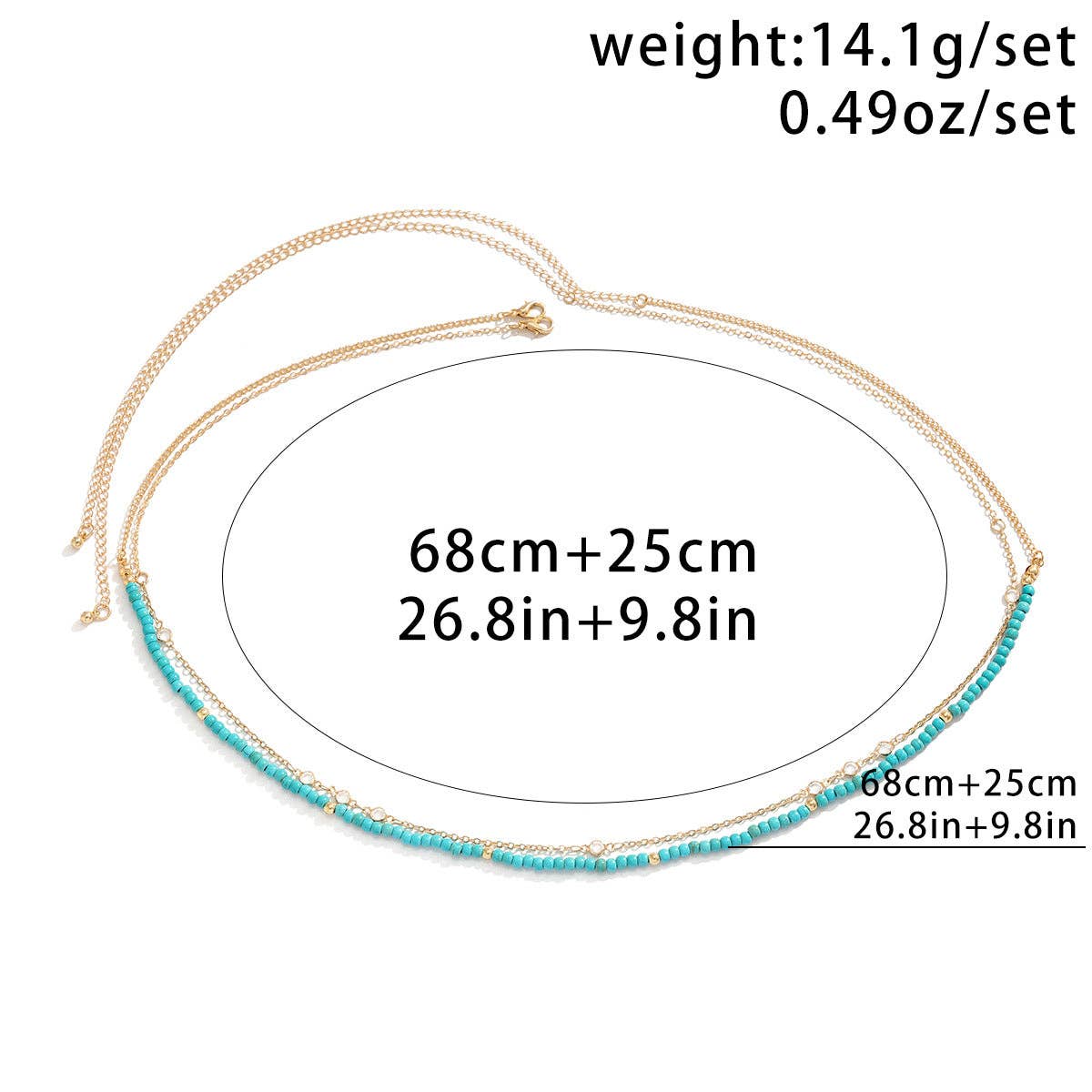 Simple Beaded Shell Waist Chain DPJYD18: 1