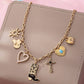 Western Charm Necklace - Boot cross heart