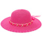 Kids Scallop Hem Paper Straw Floppy Sun Hat