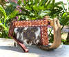 Upcycled LV Cowhide Leather Wristlet Crossbody Bag Western 