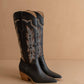 The Ainsley Black | Embroidered Cowboy Western Boot: Black