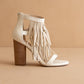 The Gela White | Fringe Framed Heel