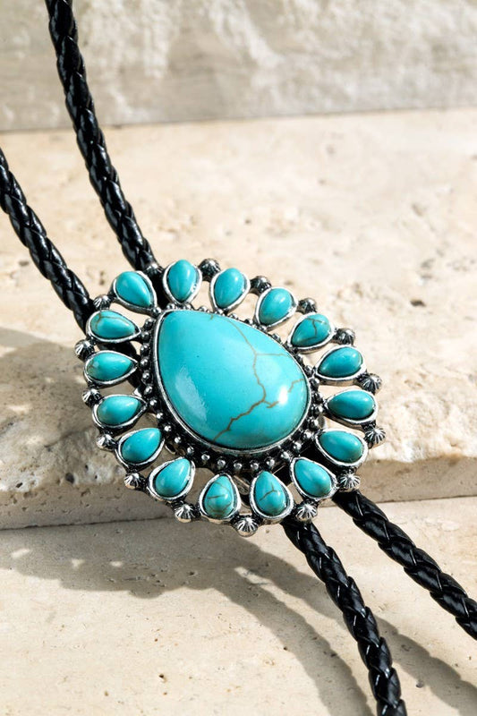 Western Bolo tie Necklace: TURQUOISE