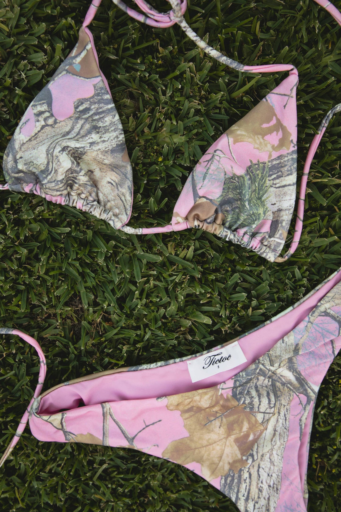 DANIELA Camo Print Triangle Bikini Set