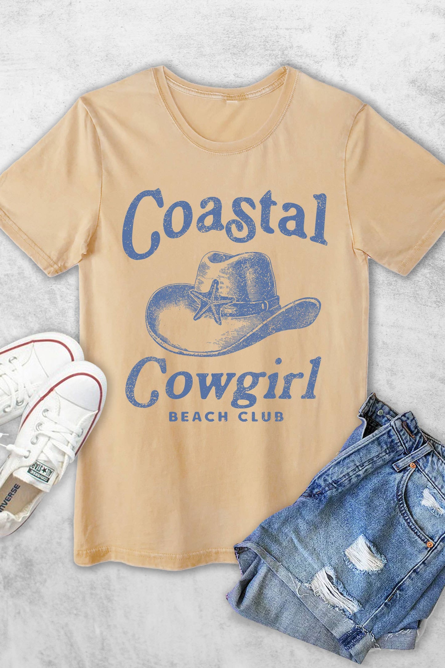 COASTAL COWGIRL BEACH CLUB WOMEN'S VINTAGE GRAPHIC TSHIRTS: TEABERRY