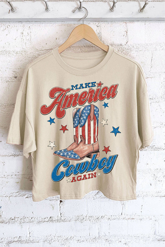 MAKE AMERICA COWBOY AGAIN CROP TOP