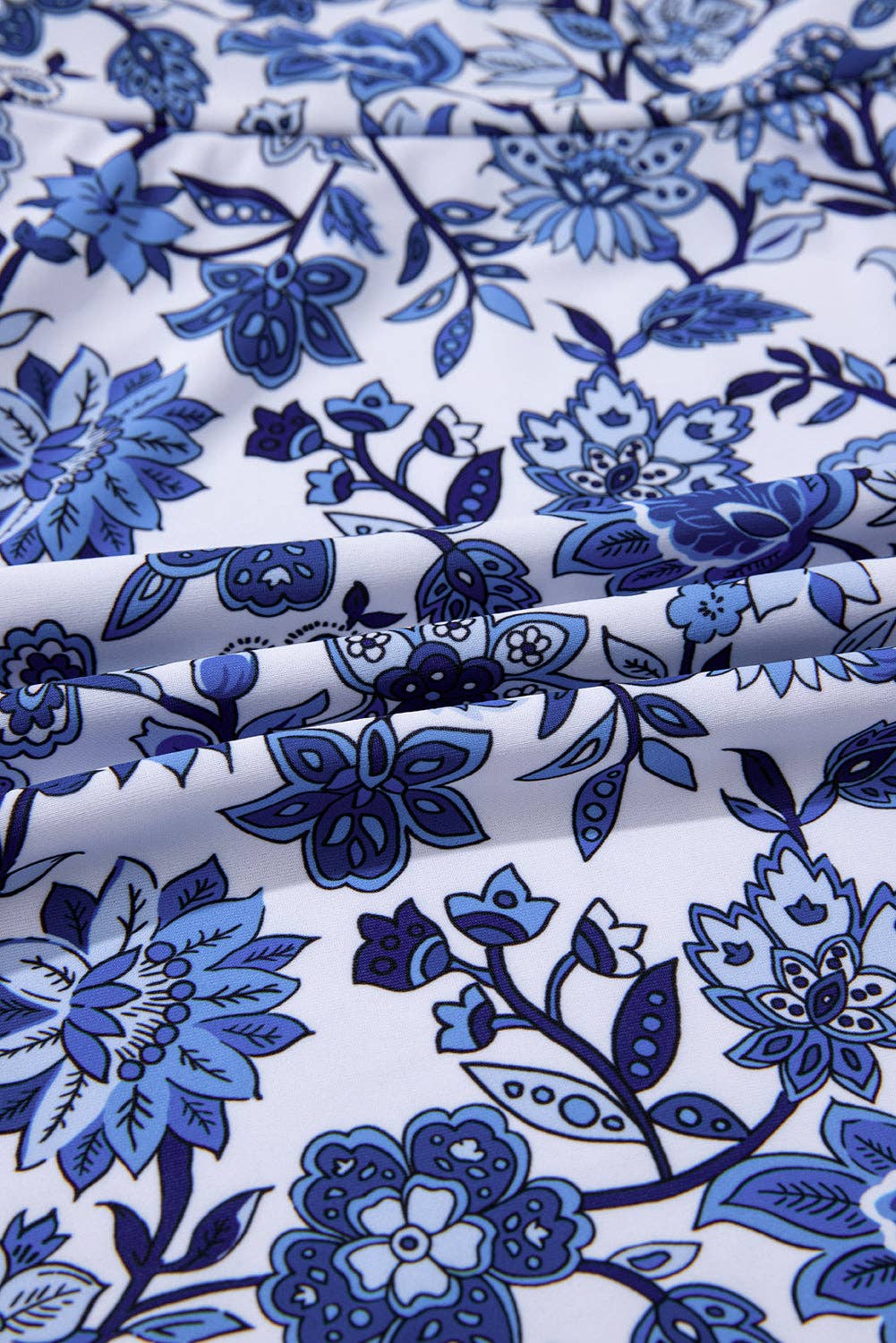 Sky Blue Crossed Back Floral Print swim dress