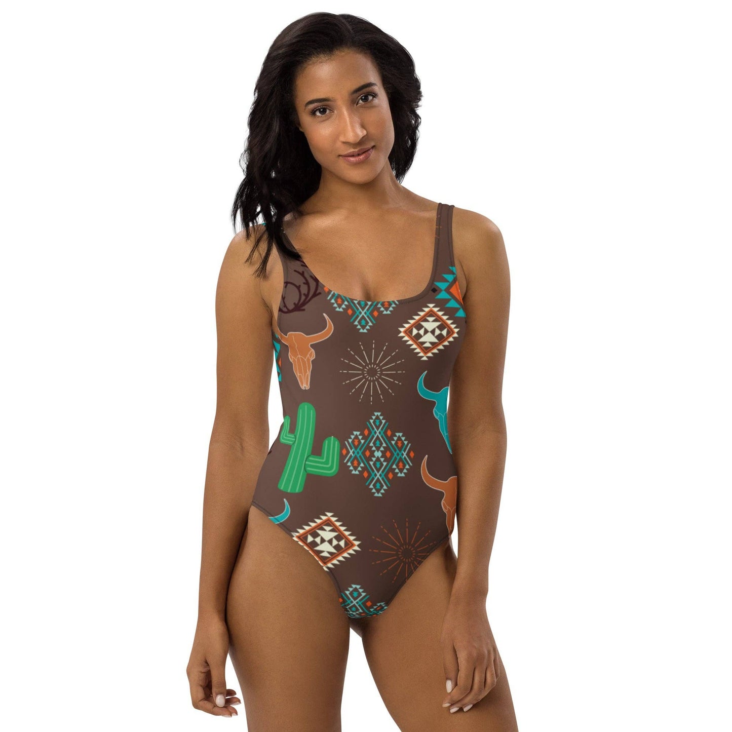 Baha Ranch Yeehaw Bullhead Cactus One-Piece Swimsuit