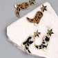 ANIMAL LEATHER BOOTS STAR POST EARRINGS | 10E3060201: LEOPARD