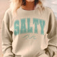 Salty Summer Beach Retro Salty Blue Wave Graphic Sweatshirt