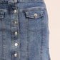 Stretchy Button Down Denim Skirt